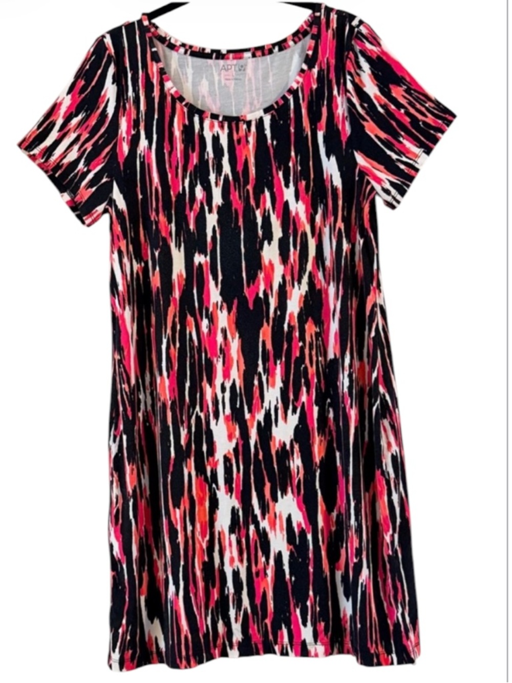 Apt. 9 Women's Chic Vibrant Pink and Black Mini Dress Size L